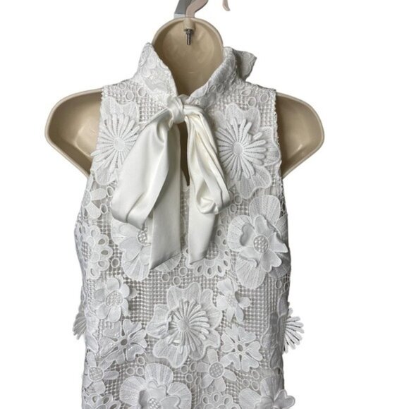 Tuckernuck | NEW Blanc White Guipure Lace Blythe Sleeveless Mini Dress Size M - Picture 7 of 10